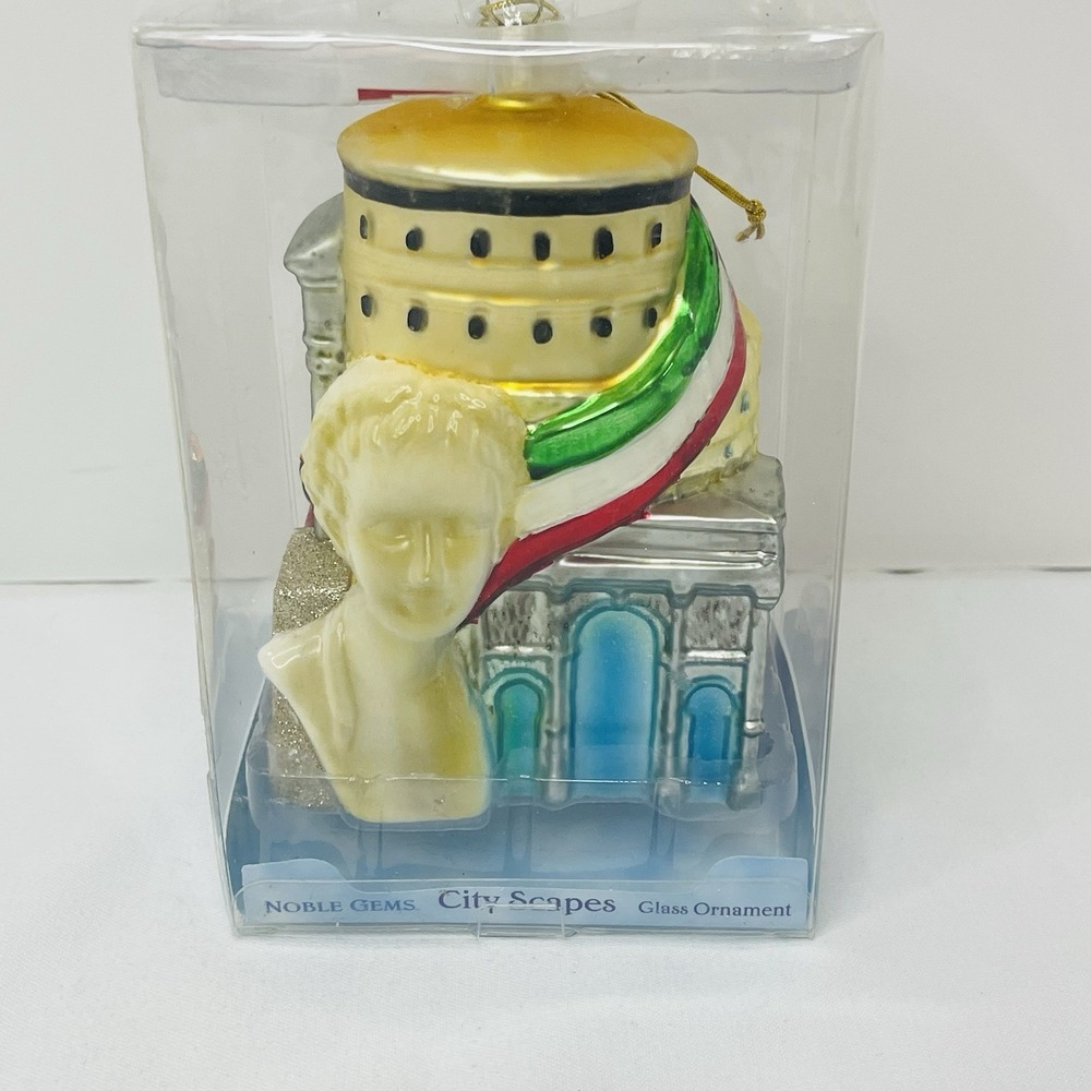 Kurt Adler Rome Cityscape Hanging Glass Christmas Tree Ornament, 5" - Picture 3 of 7
